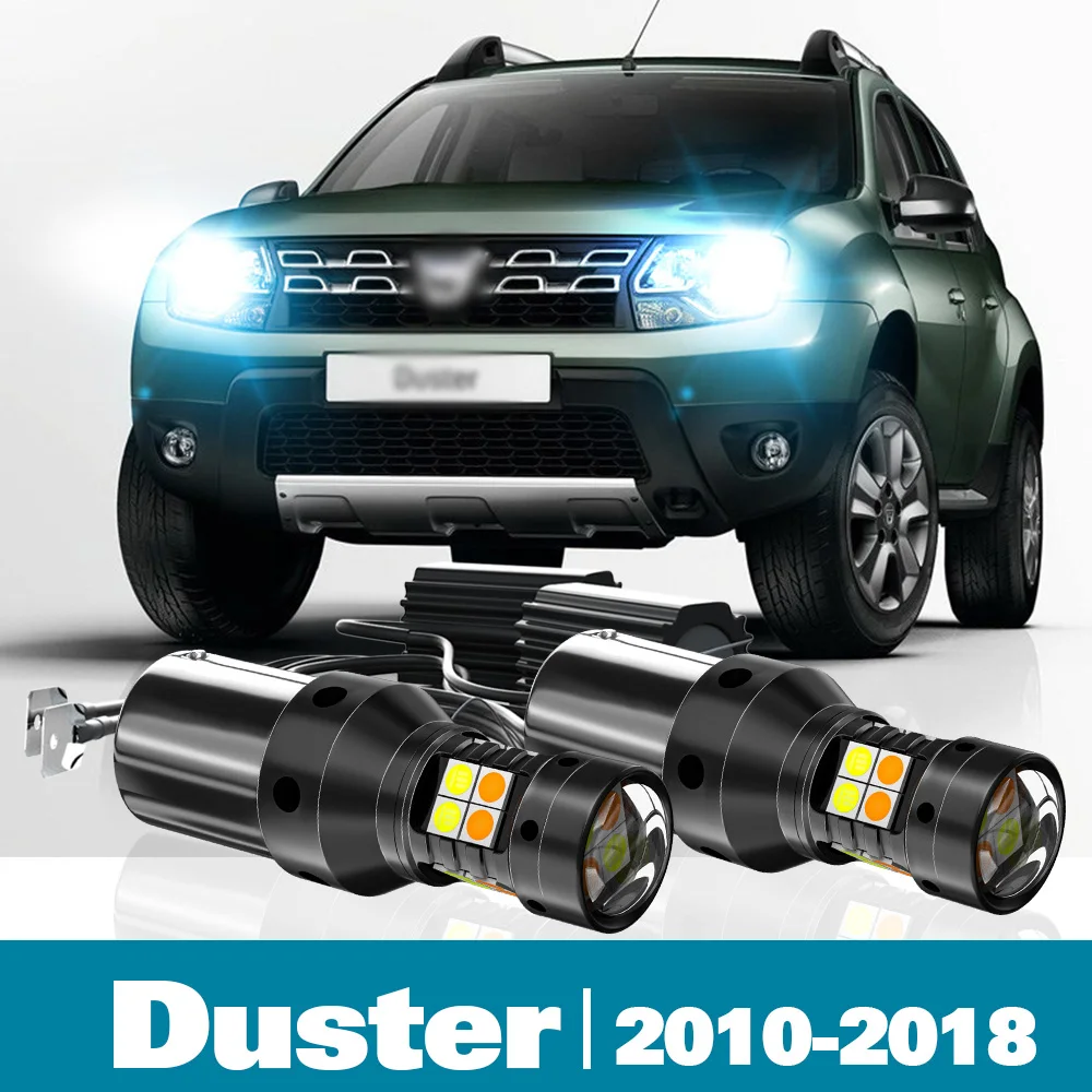 

2x LED Dual Mode Turn Signal+Daytime Running Light DRL For Dacia Duster Accessories 2010-2018 2011 2012 2013 2014 2015 2016 2017