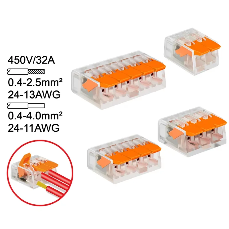 30 PCS 412 413 414 415 Quick Connector Universal Type Plug In Terminal Electrical Equipment Wire Connectors