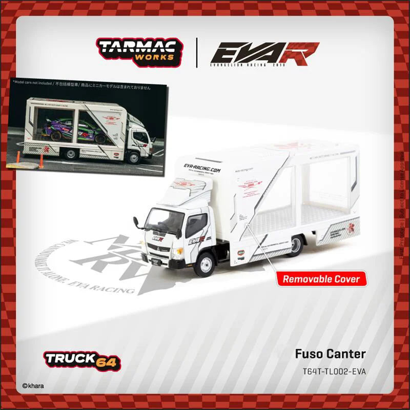 

Предпродажа Tarmac Works 1:64 Fuso Canter EVA Racing, литая под давлением модель автомобиля, коллекция миниатюрных моделей