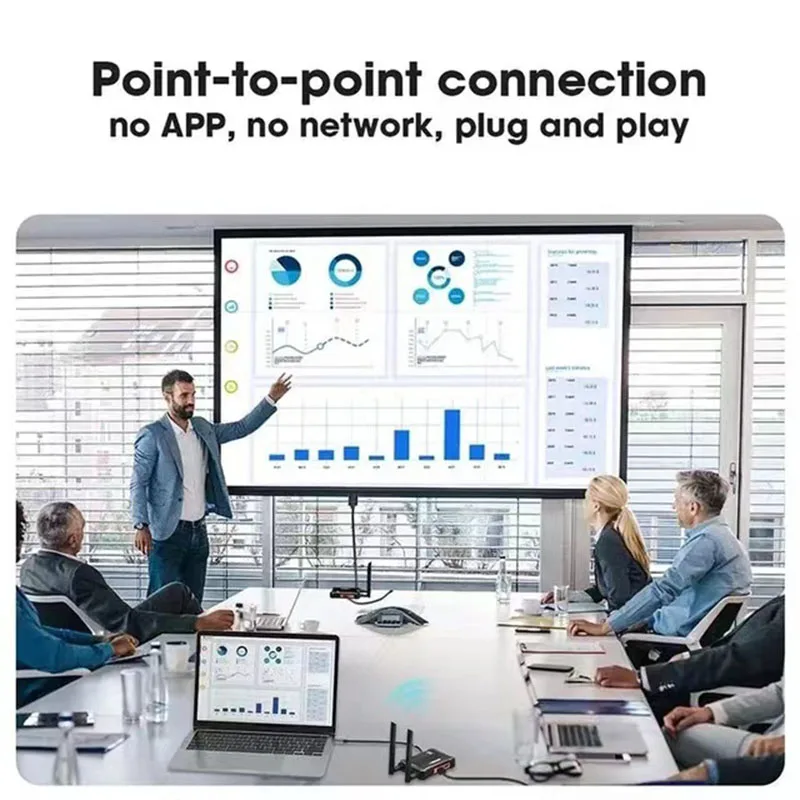 Penerima pemancar Video ekstender 4K nirkabel, cocok untuk kamera Laptop PC ke TV dengan HDMI