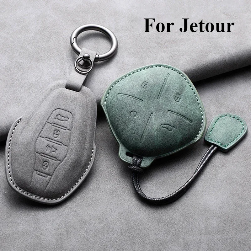 

Leather Car Key Case Cover Shell For Chery Jetour DASHING X-1 Plus DTC 2022 2023 2024 X70 PLUS Coupe X90 PLUS X70S X95 Keychain