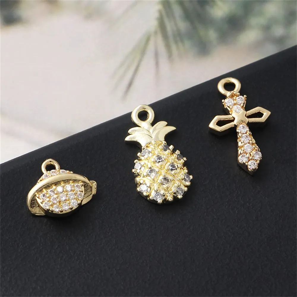 Akcesoria jubilerskie DIY: złoto pokryte miedzią, inkrustacja cyrkoniami, chryzantema ananasowa, kolczyki z oczami, bransoletki, naszyjniki, wisiorki