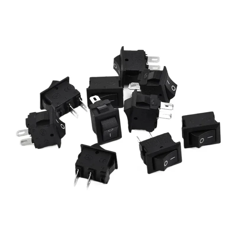Mini Rocker Switch 5/10Pcs, 2 Pin SPST ON OFF Toggle Switch 3A 250V AC 15x10mm for Car Boat Marine Automotive