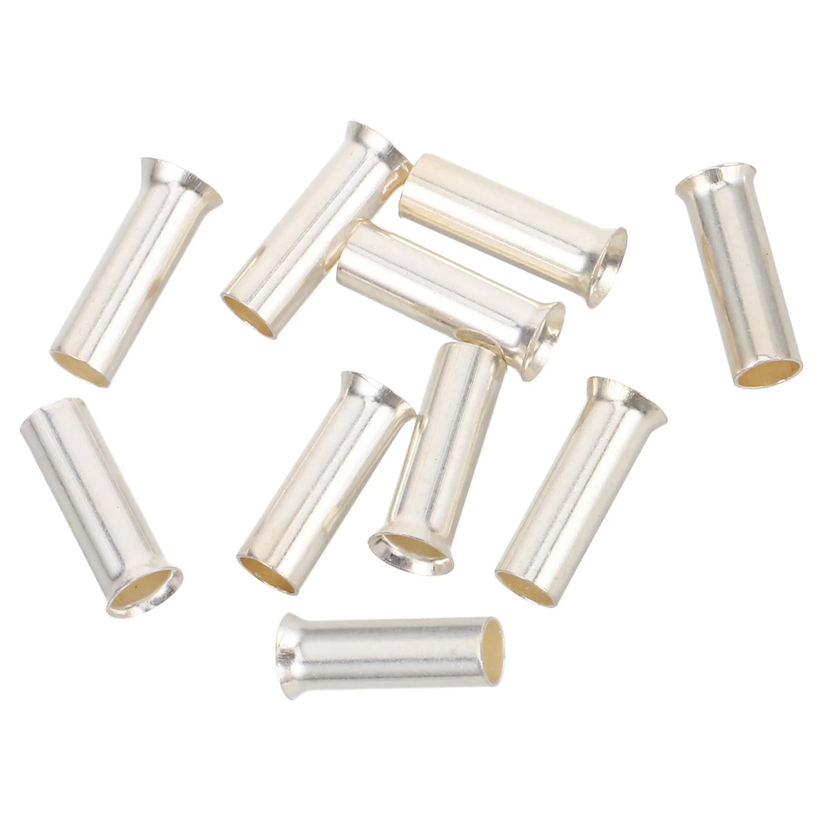 

10pcs Pure Copper Wire Ferrules For Car Audio Modification Silver-Plated Terminal Sleeve Crimp Connector Kit Electrical Cable