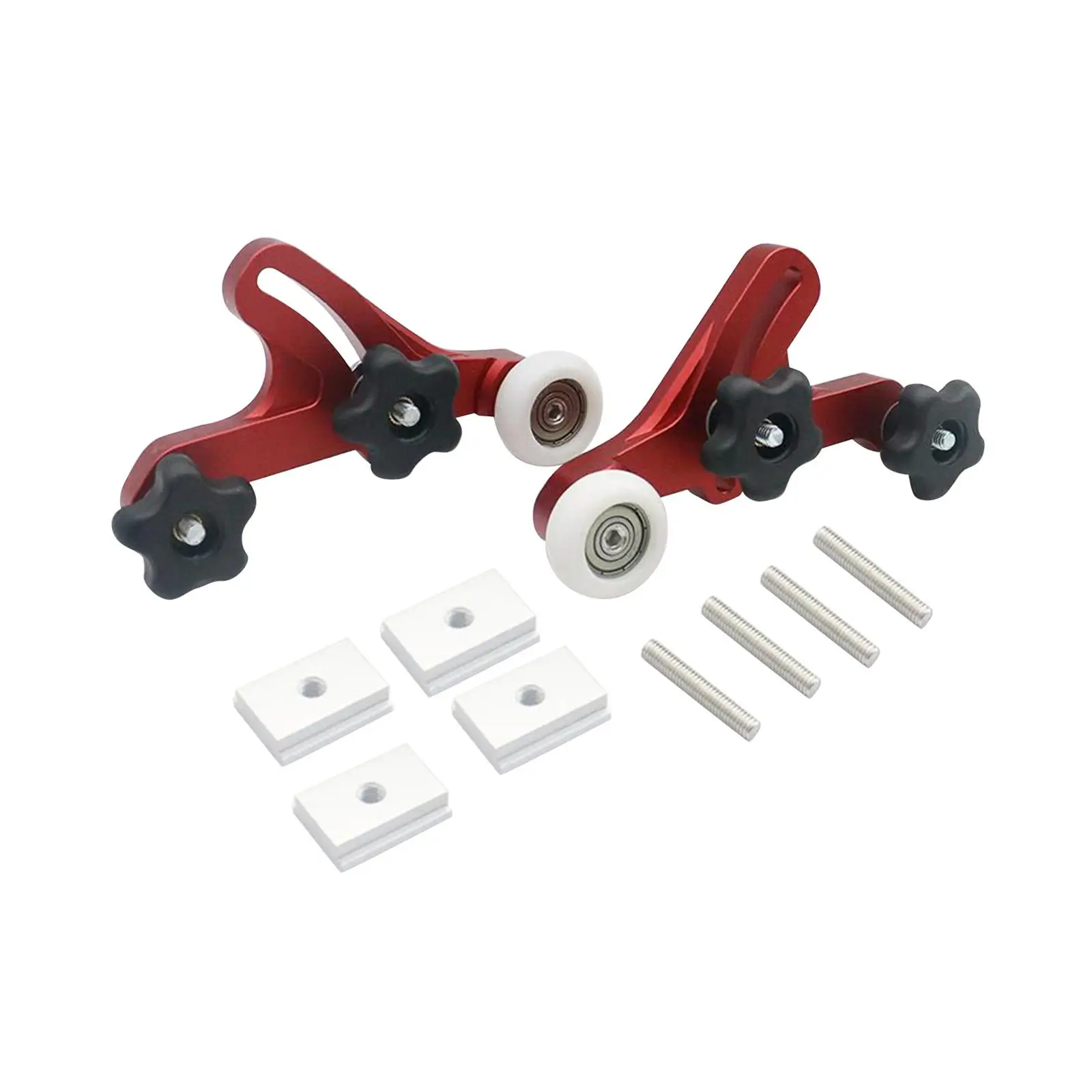 2 ชิ้นไม้แบริ่ง Roller Feeder,ตารางเลื่อยแบริ่งล้อกด Feeding ท่องเที่ยว,โลหะอลูมิเนียมโลหะผสมตาราง