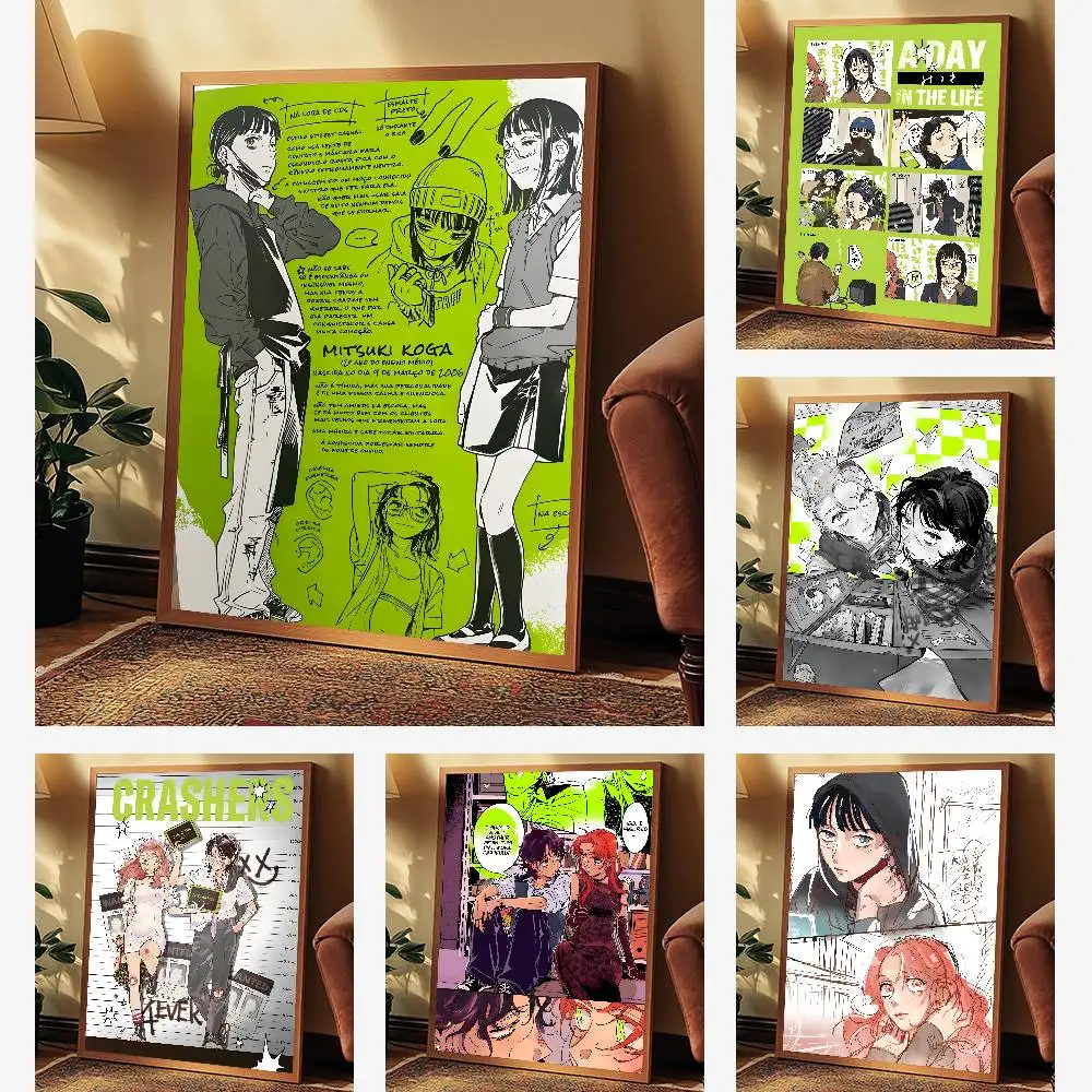 Aya Oosawa Koga Mitsuki comic anime Poster  Self-adhesive Art Waterproof  Sticker Coffee House Dorm Room Wall Decor