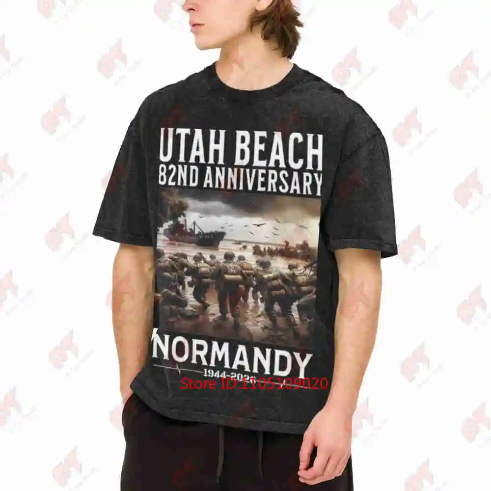 D-Day 2026 82nd Anniversary Normandy Omaha Beach 1944 Vintage Washed Tee Pure Cotton T-Shirt