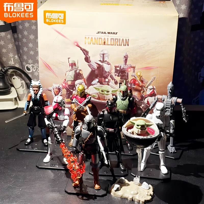 

2025 Blokees Star Wars The Mandalorian Ahsoka Din Djarin Vol.1 Poseablemodel Kits Action Figure Halloween Christmas Gift Toy