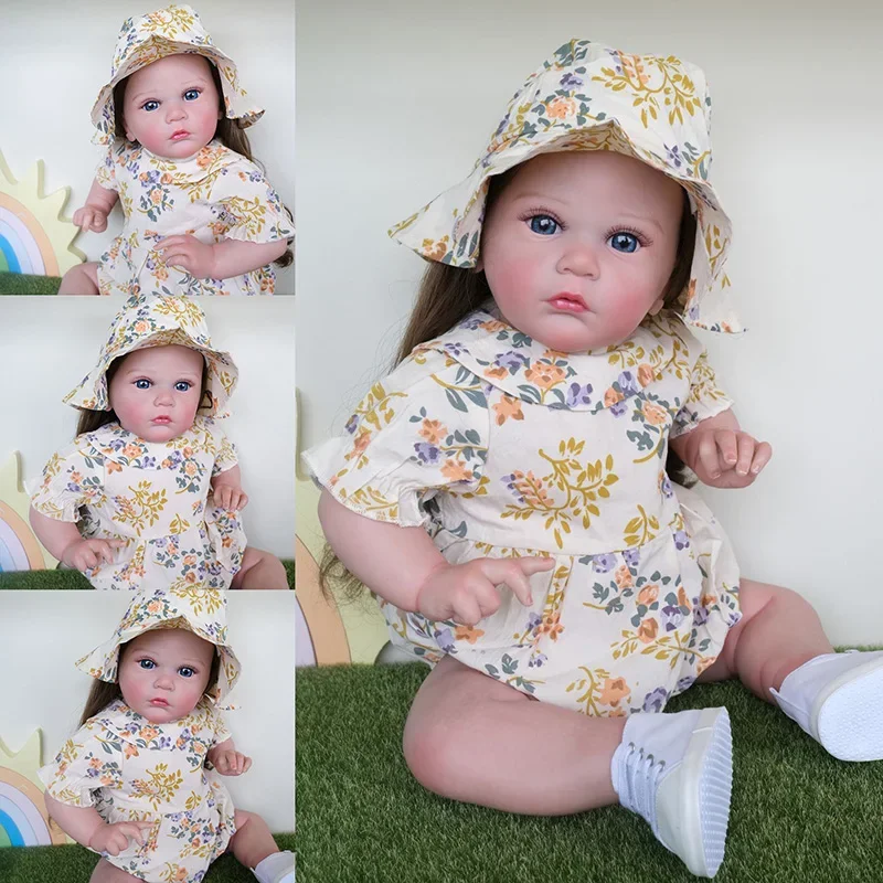 

60CM Reborn Doll Toddler Girl Completed Doll in Picture Hand Paint Doll with Genesis Paint High Quality 3D skin Doll