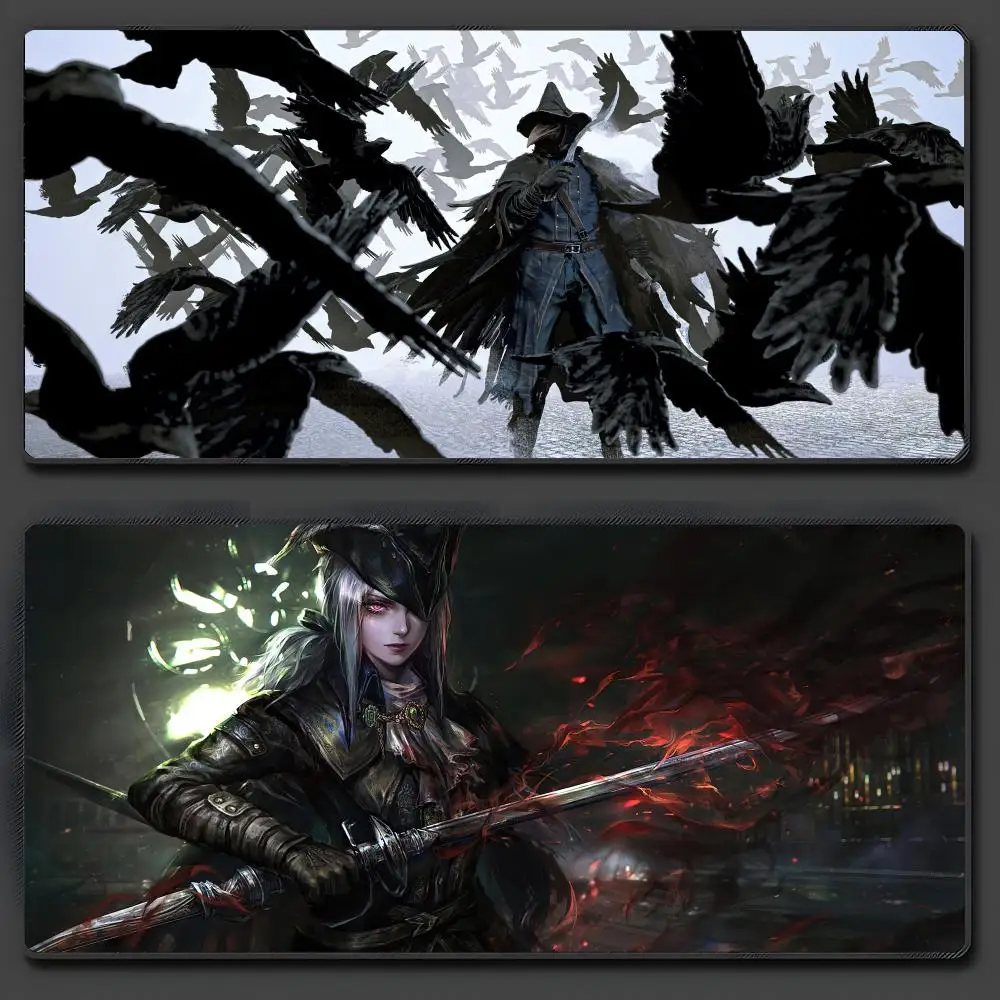 

Игровой коврик для мыши Bloodborne, большой противоскользящий резиновый игровой коврик для мыши, прочный настольный коврик с толстым краем шва, подходит для офиса и игр