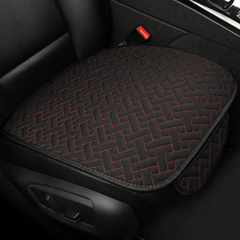 وسادة مقعد السيارة، موسم الصيف العالمي، القطن والكتان تنفس، لا ربط، مقعد واحد، مجموعة من ثلاث قطع، خمسة مقاعد