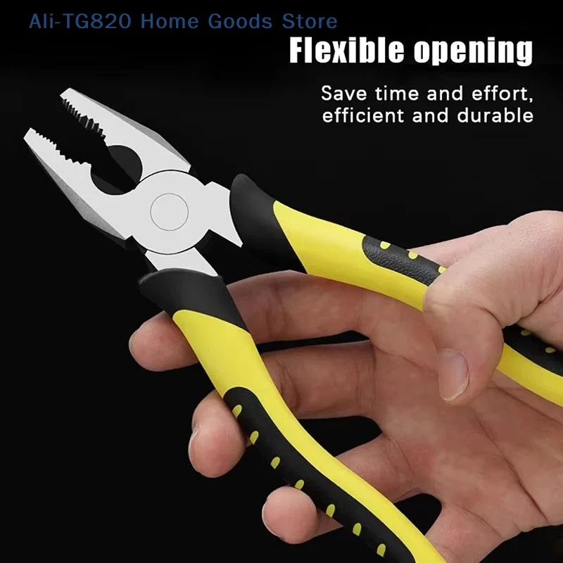 [TG820][W] 8 Inch Heavy Duty Combination Pliers Non Slip Handle Industrial Grade Durability For Home DIY Repair Projects