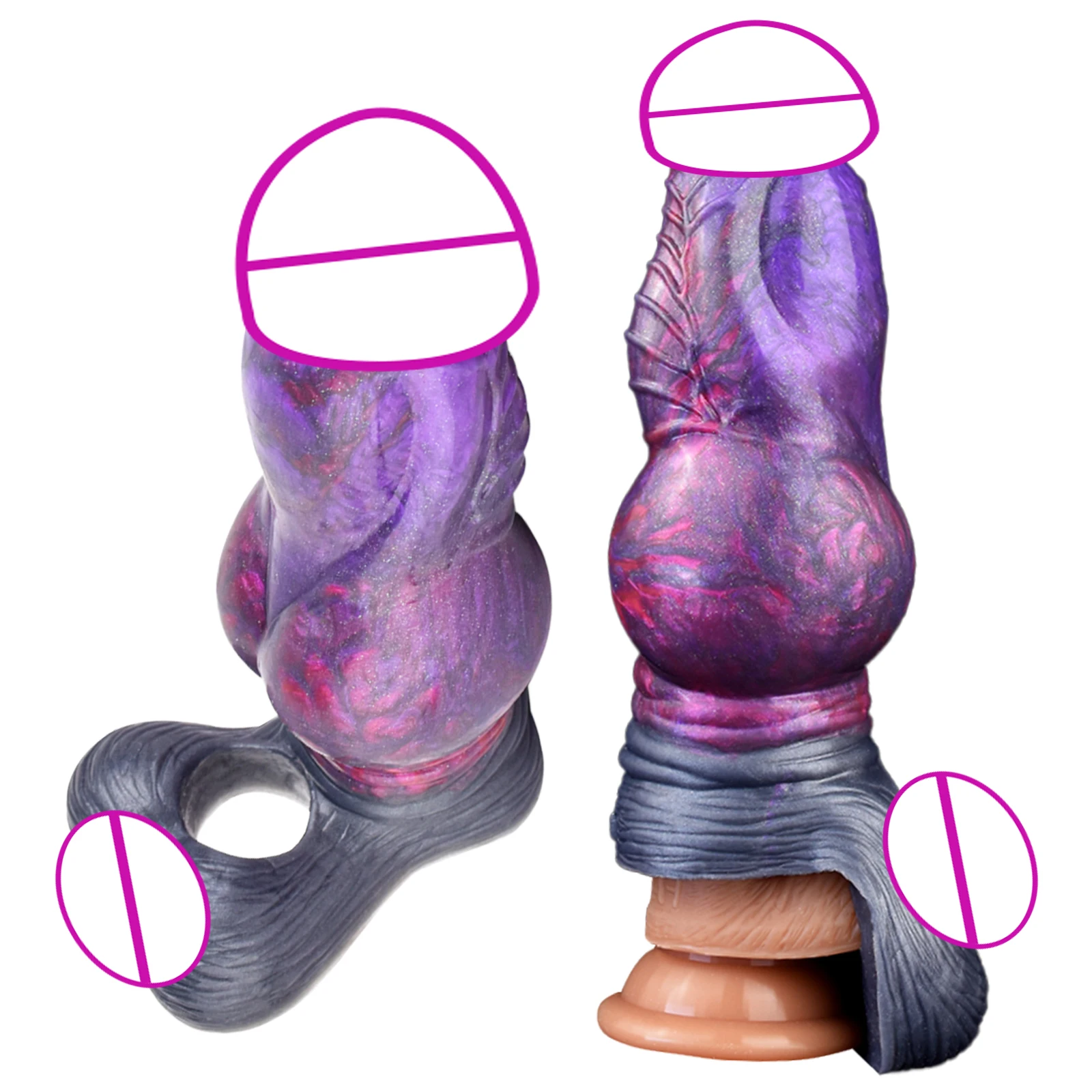 Penis Sleeve Cock Sleeve Penis Extender Stronger Erection Enhancement Delay Ejaculation Wearable Silicone Dog NNSX-PT5149
