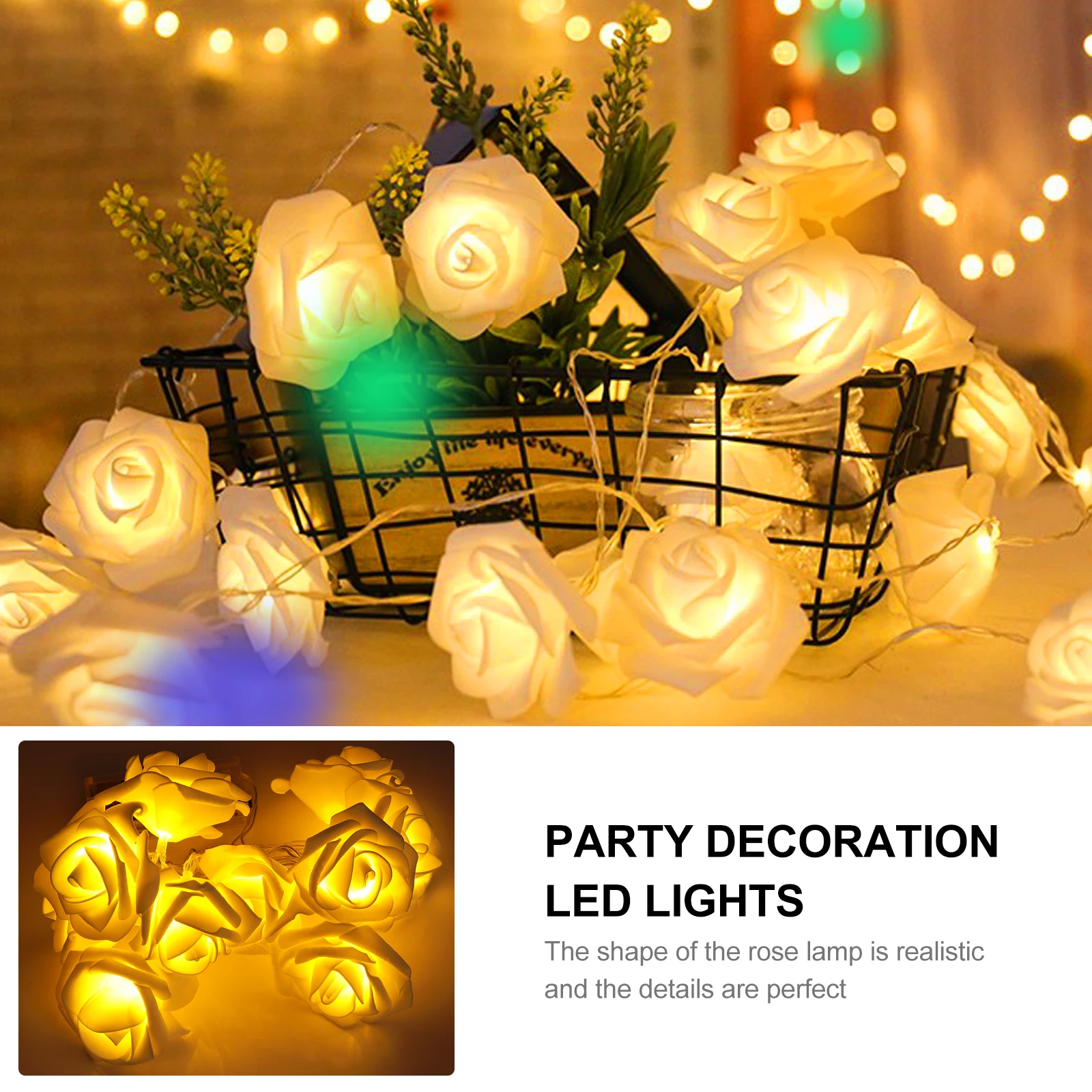 

Rose Lantern Roses Small Warm Wedding Outdoor Decor Lights Indoor