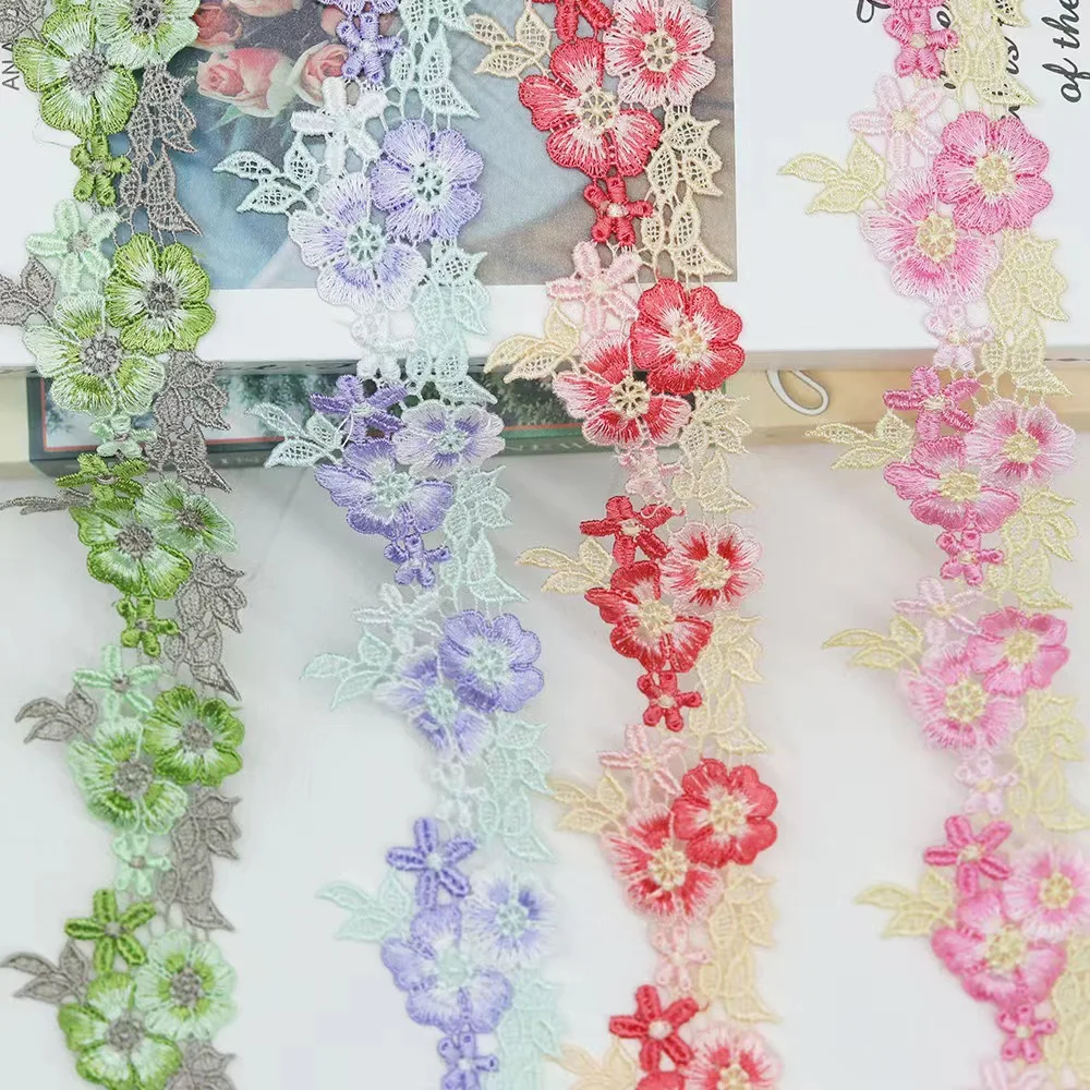 

5 см кружевная бейка с цветочной вышивкой, аксессуары для одежды, домашняя ткань, ювелирные изделия, полиэстеровая кружевная бейка, 15 ярдов/лот