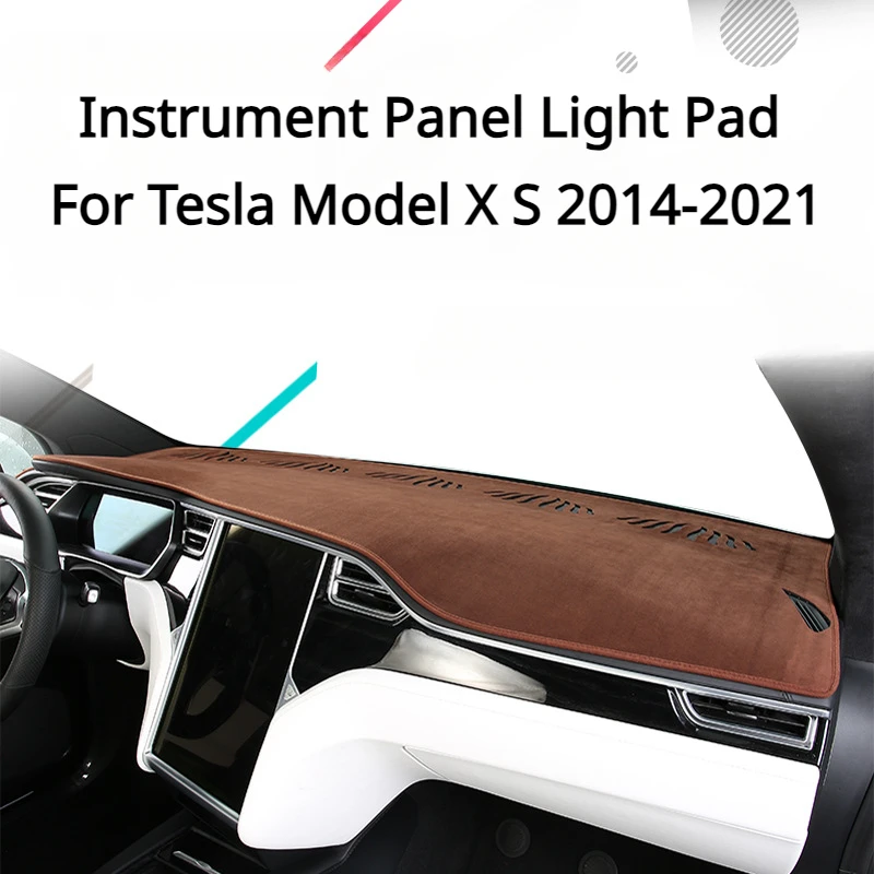 Instrument Panel Light Pad for Tesla Model X S 2014-2021 Flannel Protective Mats Center Control Sunscreen Pad Car Accessories