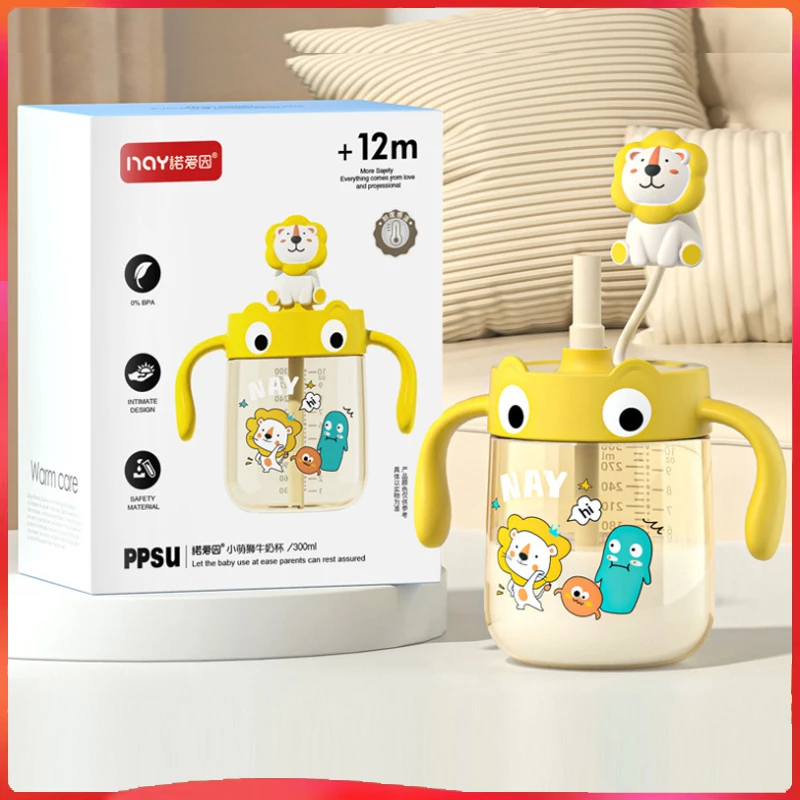 NAY 300ML PPSU Baby Bottle with Anti-colic Nipple Large Capacity Milk Feeding Bottle for Infants
