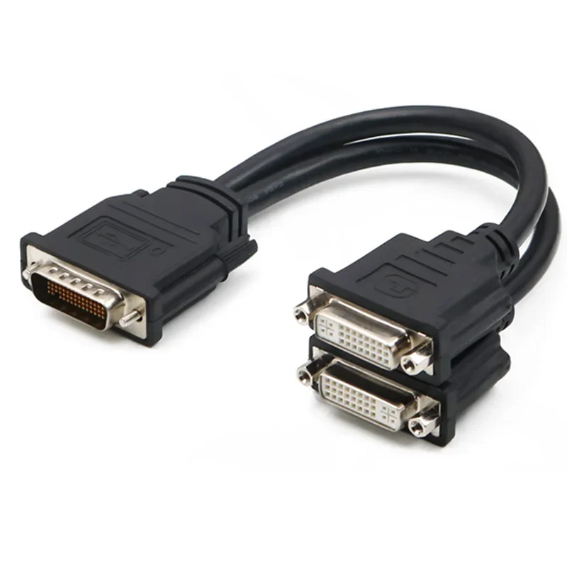 DMS-59 59 Pin to 2 DVI 24+5 Male to Female Y Splitter Video Cable Adapter For Computer Host Graphics Card Dual Video Cable 30cm