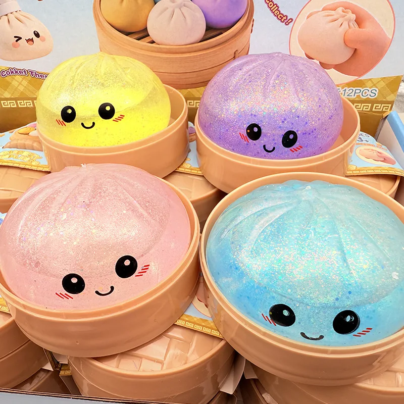 

Squishy Plasticity Buns Toys Transparency Squeeze Toy Relieve Stress Funny Anti-Stress Sensory Toy For Kids Adult Trend Toy Gift