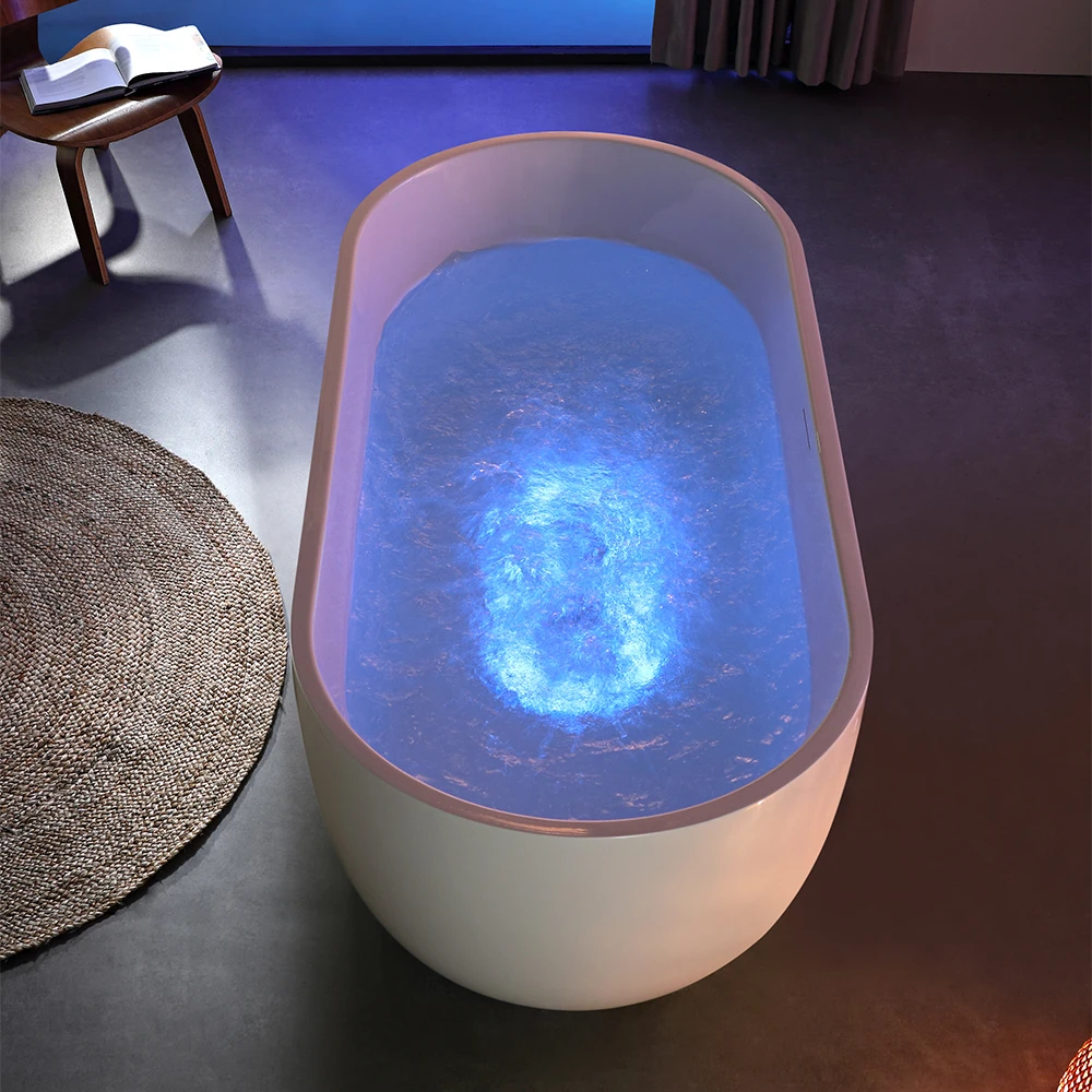 

Custom Made Modern FreeStanding Bathtub Design Acrylic Bath Tub with LED Light
