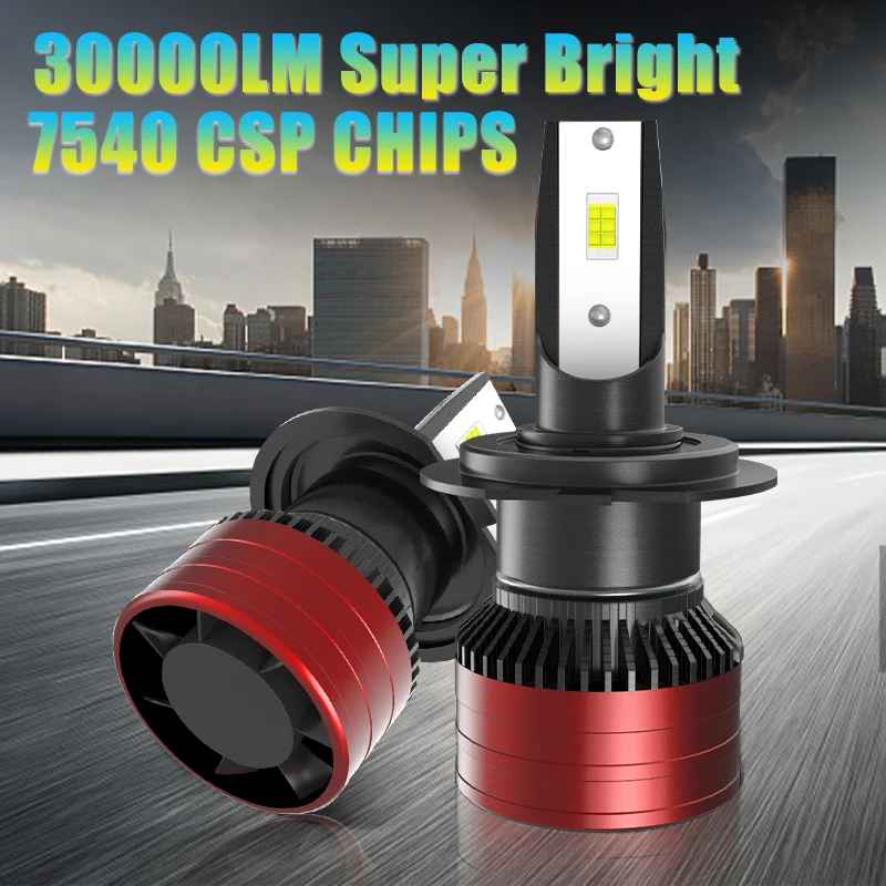 Carshark 2pcs H11 H7 Led Bulbs 30000LM Super Bright H1 H4 H8 H9 Motorcycle Auto Lamps Headlight 9005 9006 HB3 HB4 Fog Light Ice