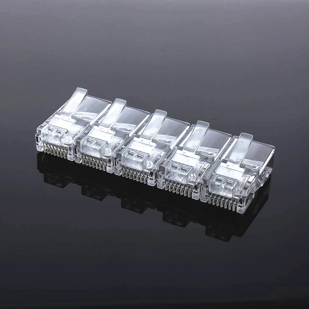 50 Uds conector Rj45 conector Cat5e red sin blindaje 8 pines modulares utp rj45 enchufes HY327