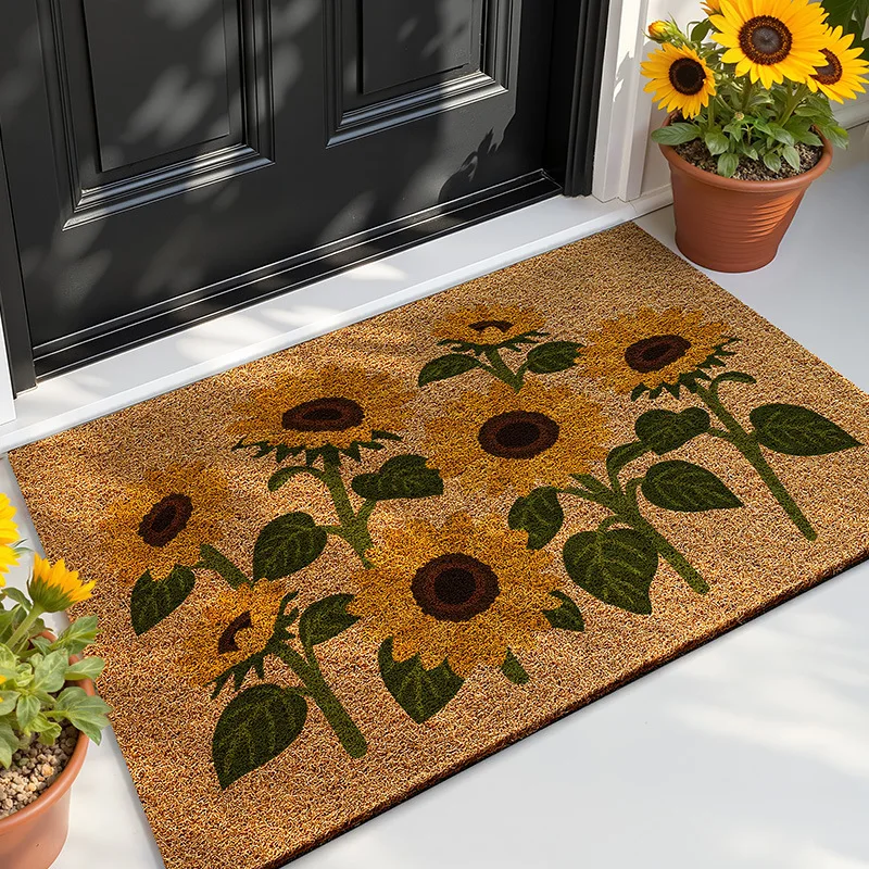 Plant Door Mat Non Slip PVC Backing Indoor Outdoor Entrance Rug Dirt Trapper Washable Floor Mat Home Decor Welcome Mat Carpet