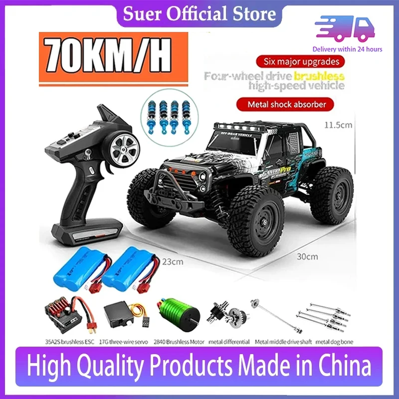 Rc Cars 16103Pro 50km/h Or 70km/h With LED 1/16 Brushless Moter 4WD Off Road 4x4 High Speed Drift Monster Truck Kids Toys Gift