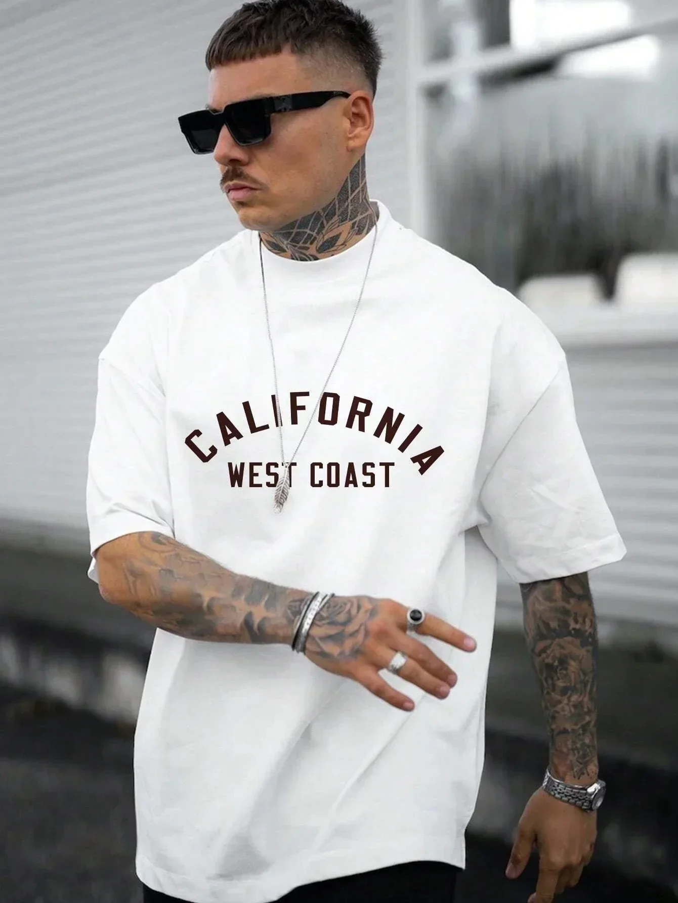 

Мужская хлопковая футболка с надписью California West Coast, индивидуальные винтажные повседневные топы, футболка оверсайз с математическим рисунком, мужская одежда с коротким рукавом