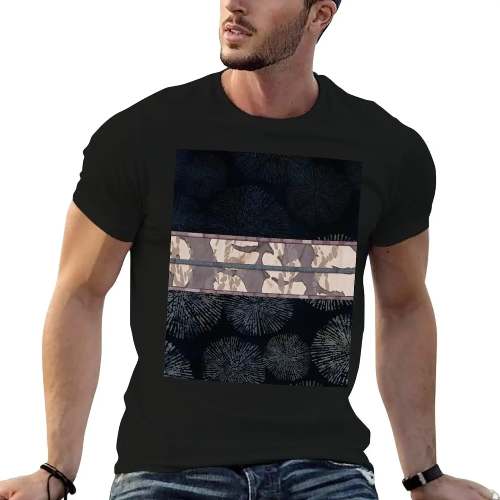 Sea Urchin Shibori Obi Print T-Shirt graphics boys animal print aesthetic clothes anime men t shirt