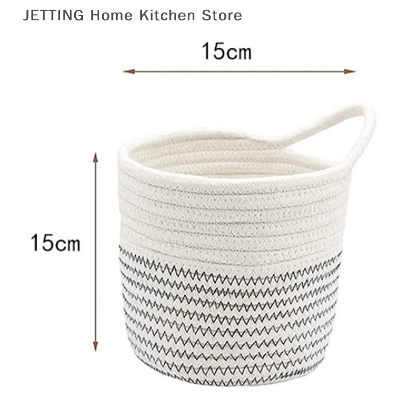 Cotton Rope Basket - Fern Plant Wall Hanging Basket, Cotton Rope Basket, Key Storage Basket, White