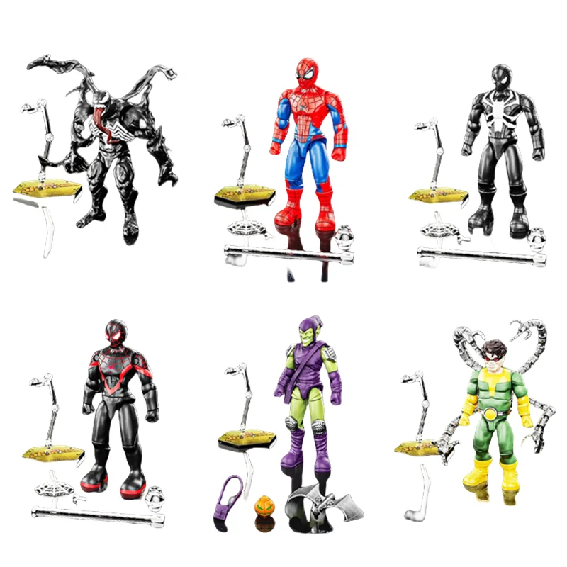 スパイダーマン ピーター・パーカー グリーンゴブリン ドクター・オクトパス ヴェノム マイルズ・モラレス アクションフィギュア 組み立て玩具 ブラインドボックス クリスマスプレゼント