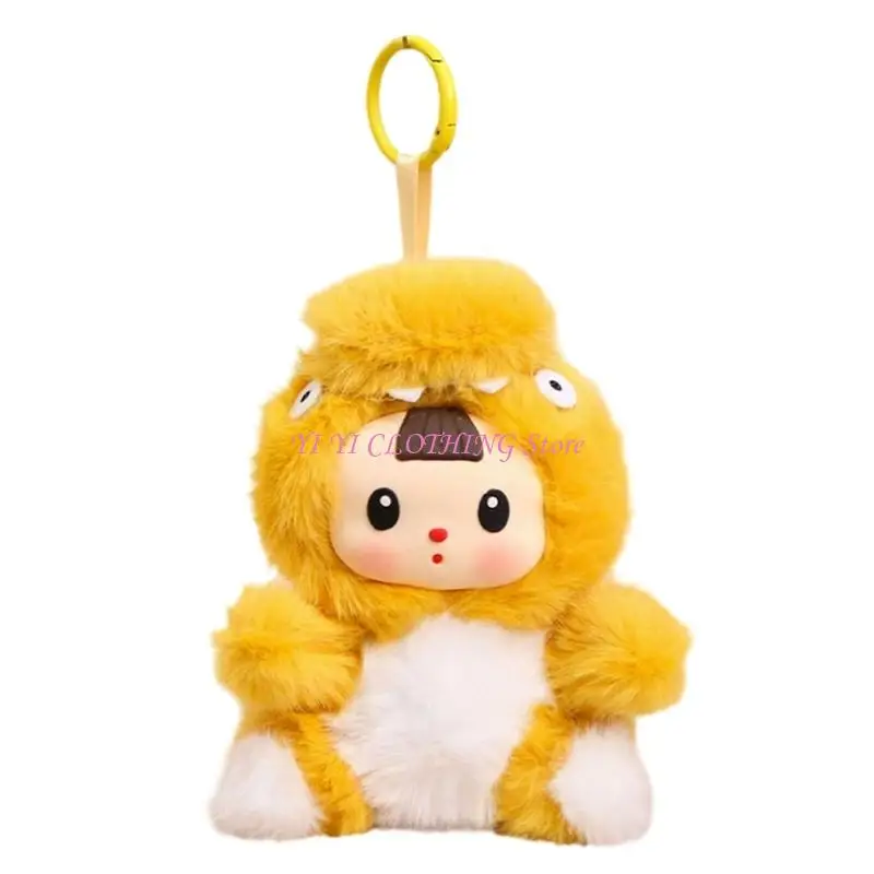 Delightful Dinosaur Doll Shaped Keychain Smooth Texture And Vibrant Color Design Stylish Purse Ornament