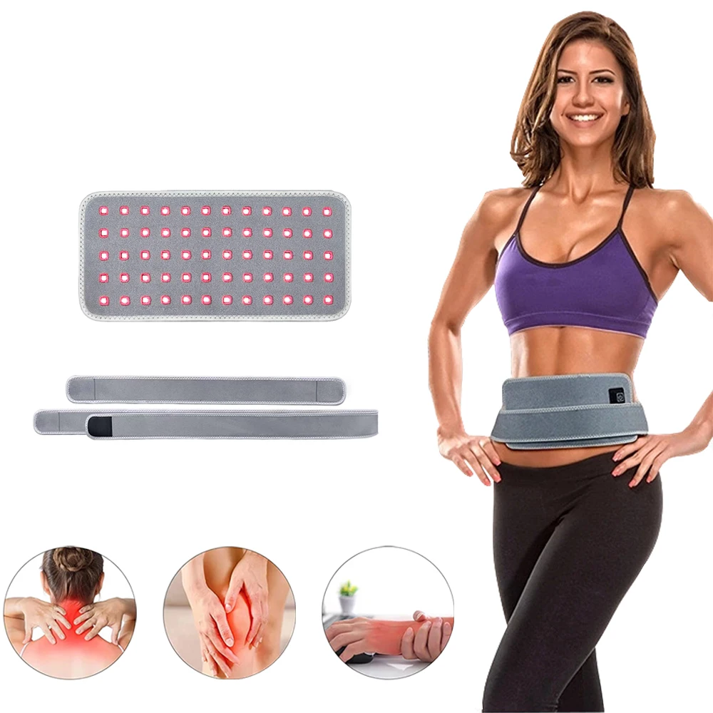 60 Leds Red Light Belt for Fatigue Relief 660nm 850nm Red Infrared Light Pad for Waist,Back,Knees,Wrists Joints Muscle