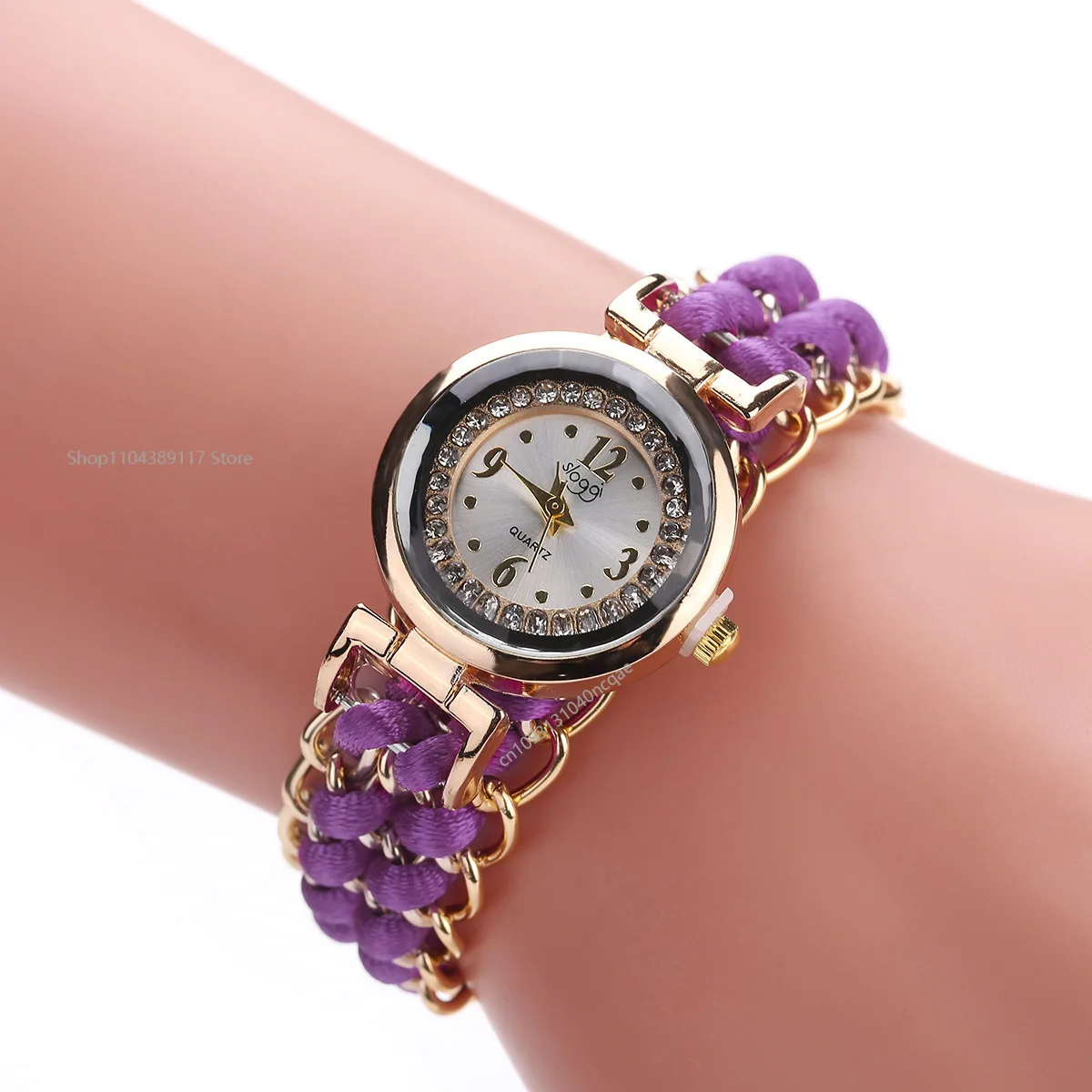 Orologio da polso da donna con movimento analogico al quarzo con carica a catena in corda per maglieria Orologio da polso stile semplice alla moda Reloj Mujer Reloj