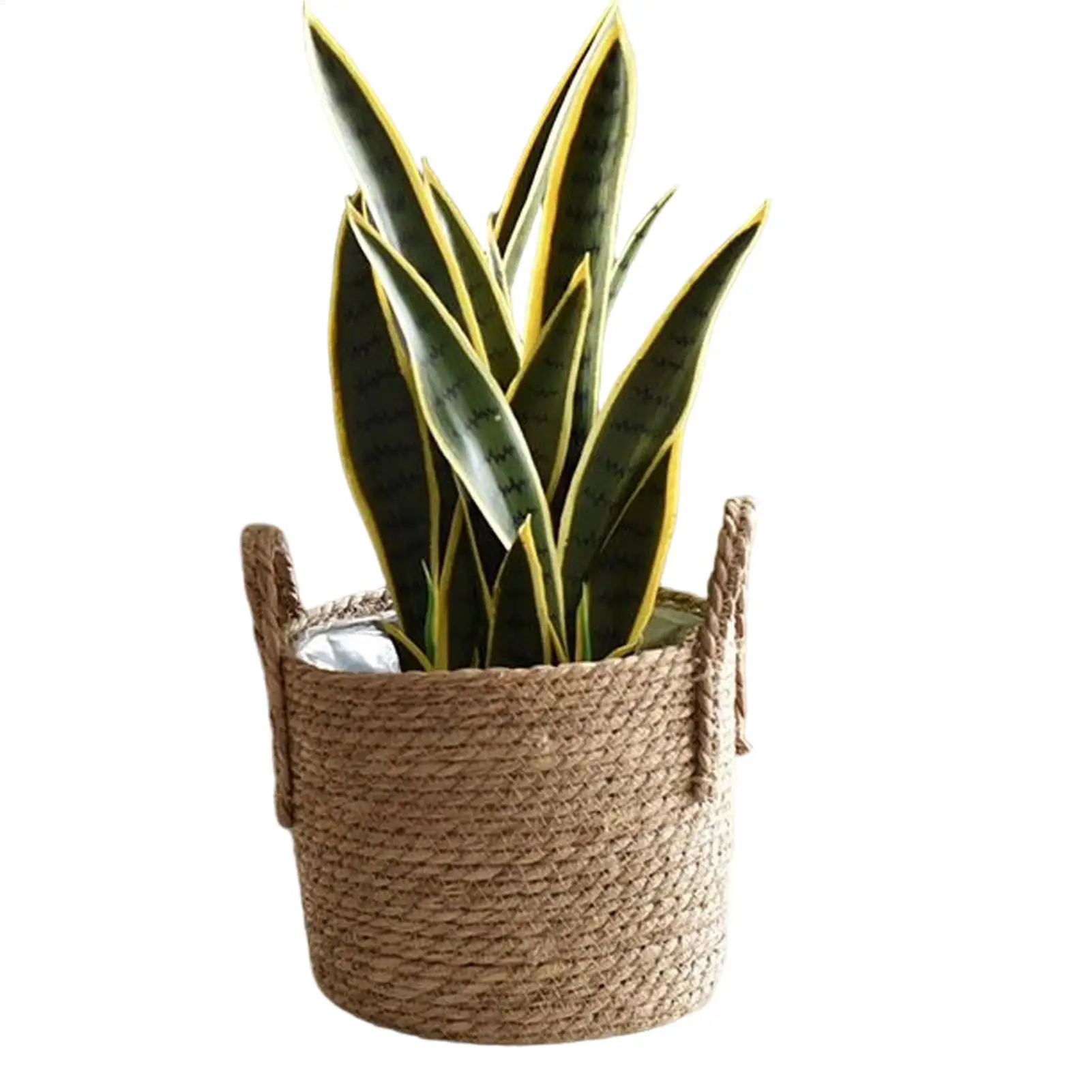 Natural Wicker Planter Basket Flower Pot Flower Pot Rattan Straw Flower Basket For Home Garden Yard Decoration