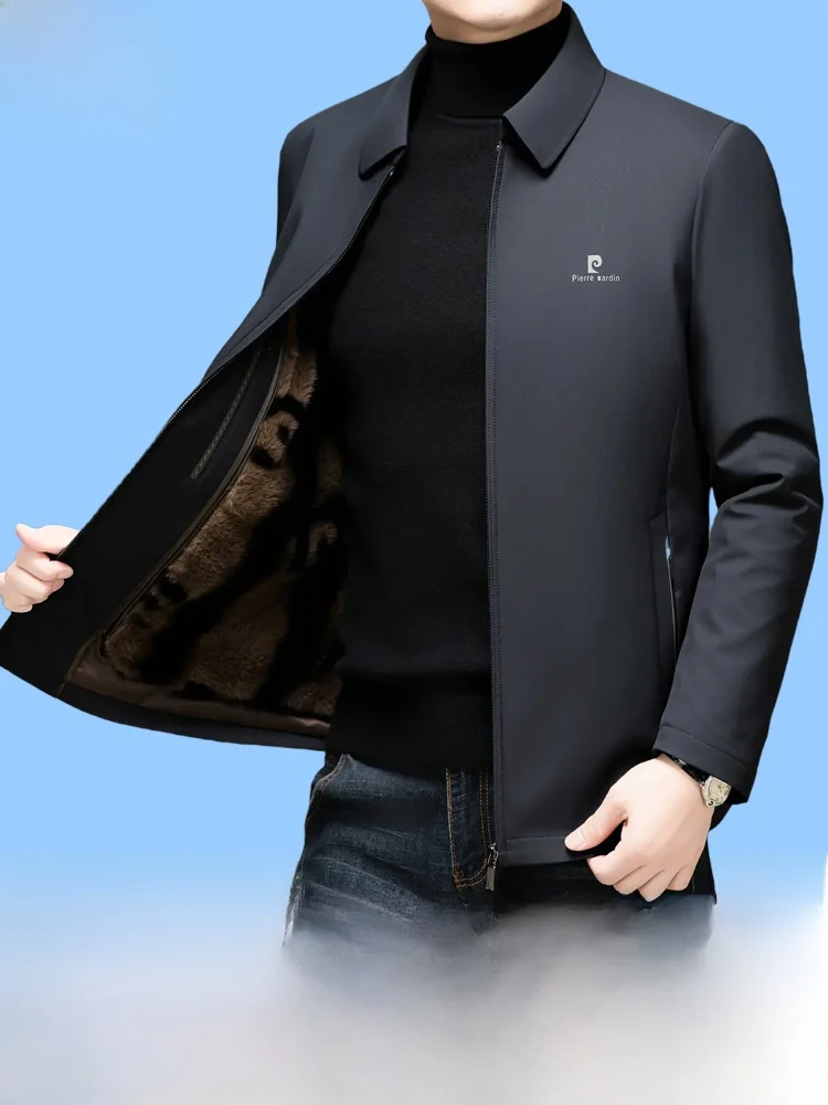 

Мужская утепленная шелковая куртка Pierre Cardin со съемной внутренней подкладкой, теплая верхняя одежда, повседневная, приталенного кроя, с длинными рукавами, на молнии
