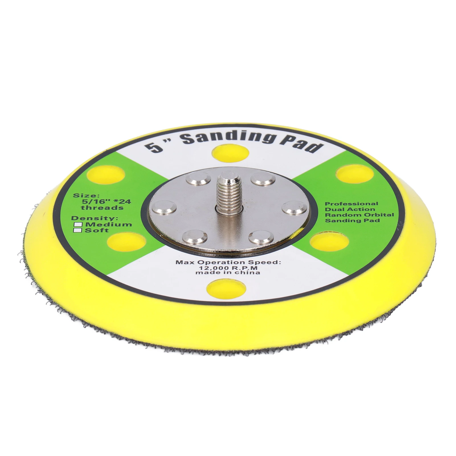 5in 12000RPM Sanding Pad 5/16‑24 Thread Specifications Pu Backing Plate Pneumatic Sander Buffer For Most Pneumatic Sanders