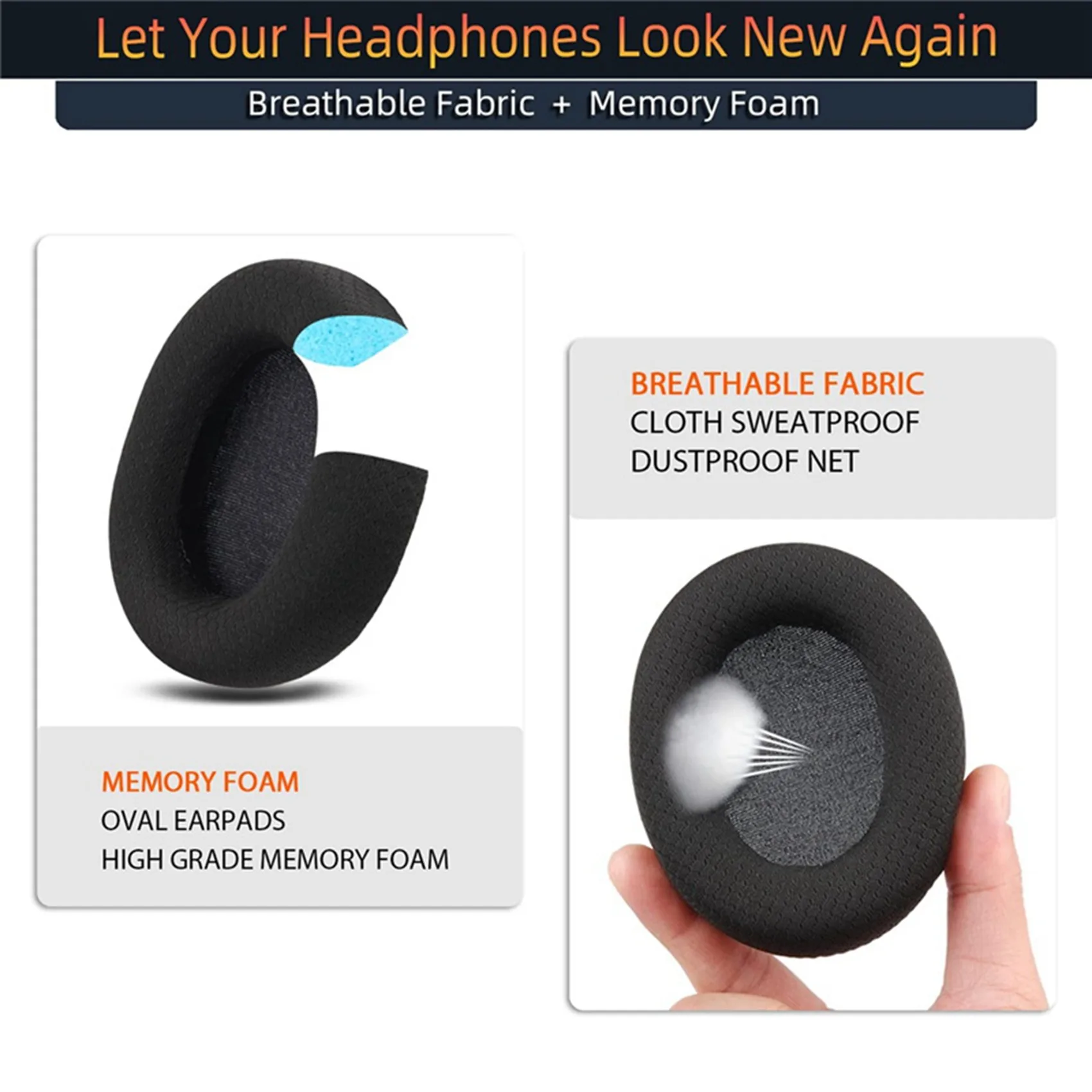 Replacement Earpads Cushions for Arctis 1/3/5/7/7X/9/9X/Pro Isolation Ear Cushions