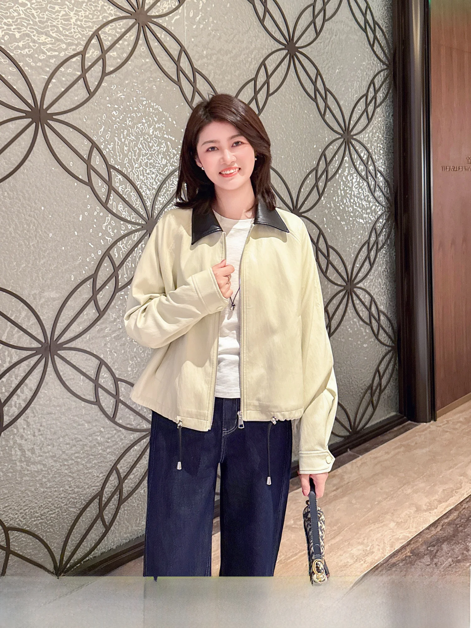 

Свободная повседневная женская кожаная куртка с воротником в стиле колор-блок, модная винтажная верхняя одежда с контрастными вставками