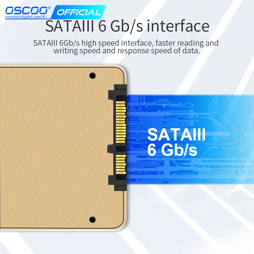 OSCOO SSD 128GB 256GB 512GB 2D MLC NAND flash HDD unidad interna de estado sólido SATA 3 disco duro HD de 2,5 pulgadas para ordenador portátil PC de escritorio