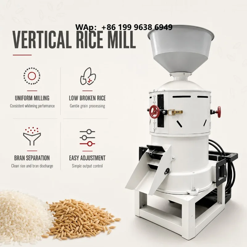 Multi-Purpose Vertical Grain Mill for Rice Wheat Coarse Cereal Dehusking and Grit Making