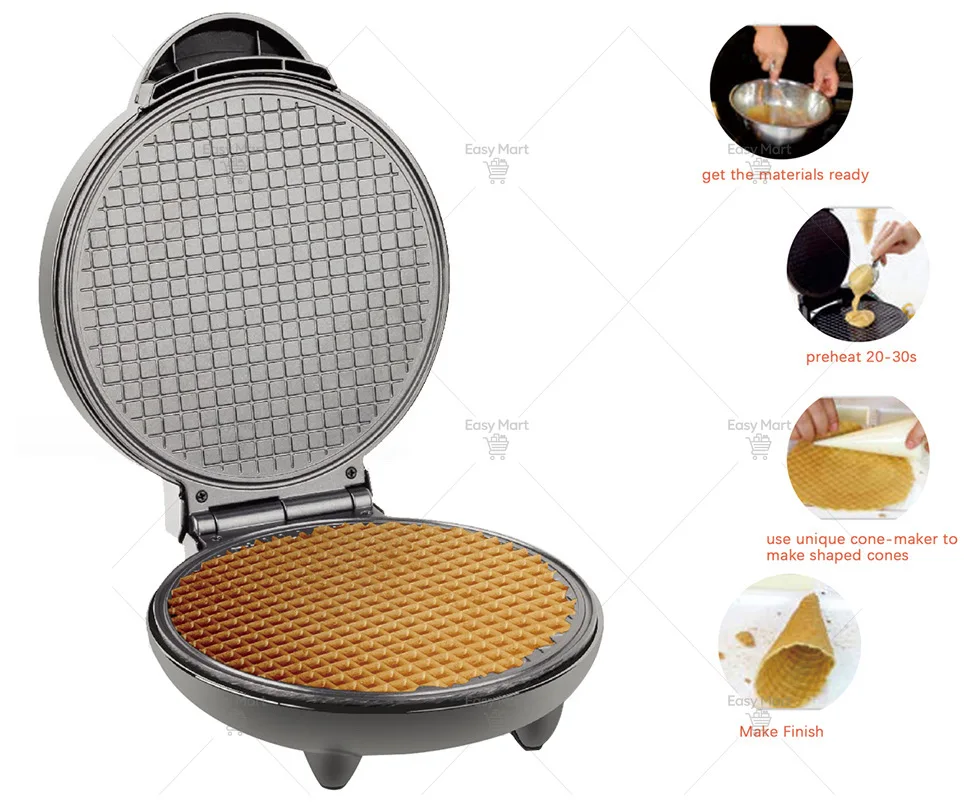 Household Breakfast Cone Ice Cream Reel Electric Cake Pan Pancake Maker