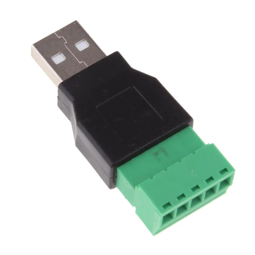 USB 2.0 A Male Plug to 5 Pin/Way Female Bolt Screw terminals Pluggable