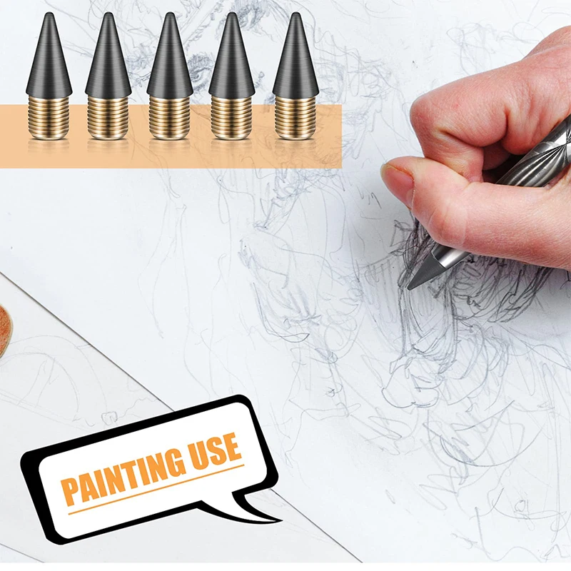 20Pcs Everlasting Pencil Replaceable Refill Nib Infinity Pencils Inkless Pencils Head For Writing Non-sharpeng Pencils