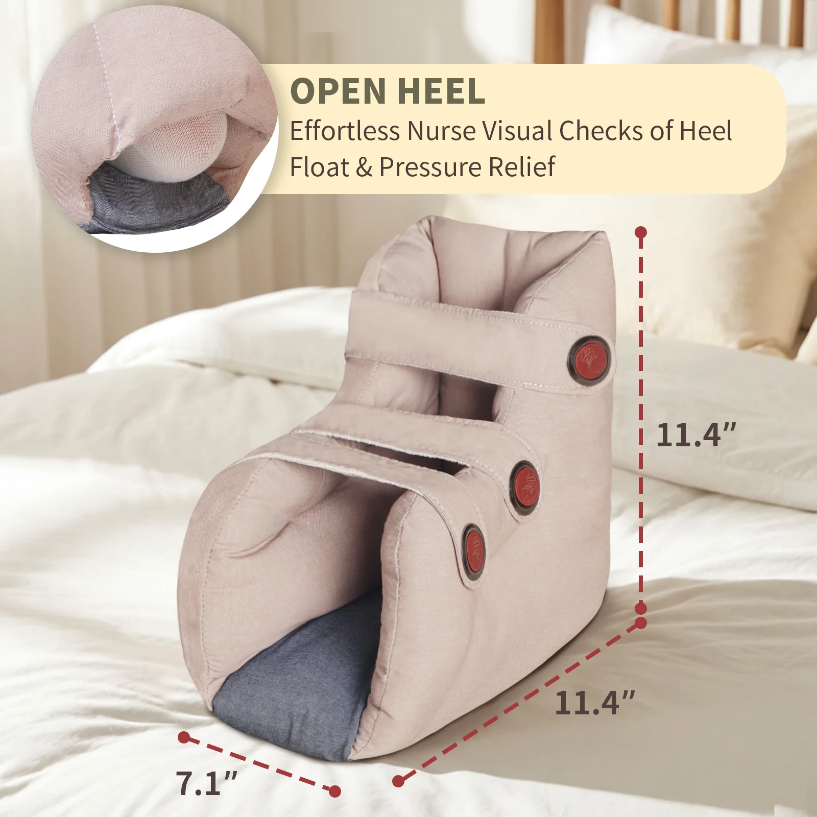 Ehucon Pressure Relief Heel Protector,Prevent Bedsores Pillow, Promote Foot Care with Ankle Injuries Multiple Securing Positions