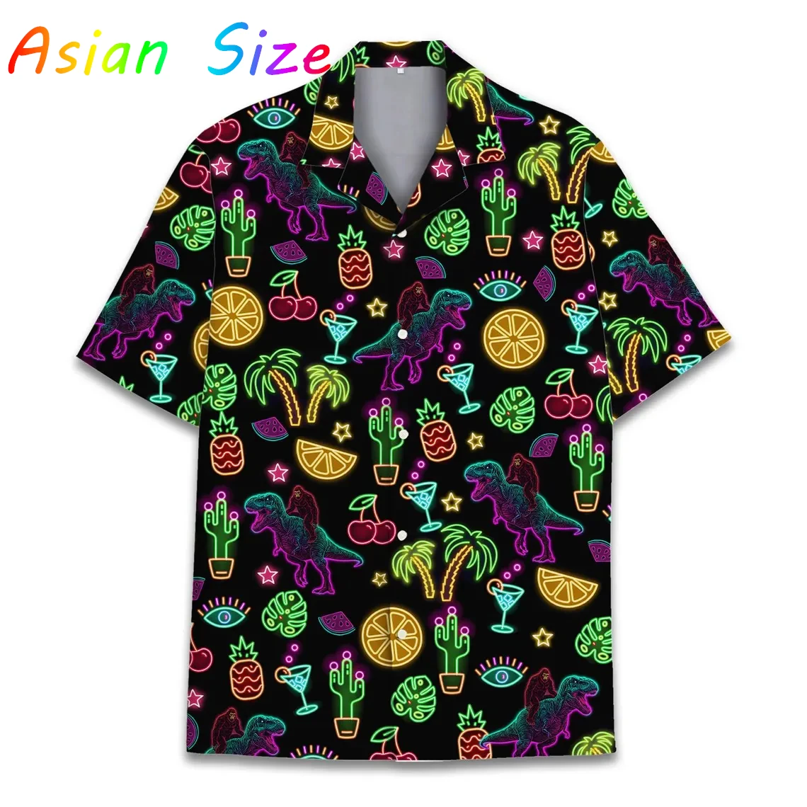 

Гавайские рубашки для мужчин, топы с короткими рукавами, новые поддельные неоновые пальмы, графическая 3d рубашка, модные уличные кокосовые мужские блузки Camisa