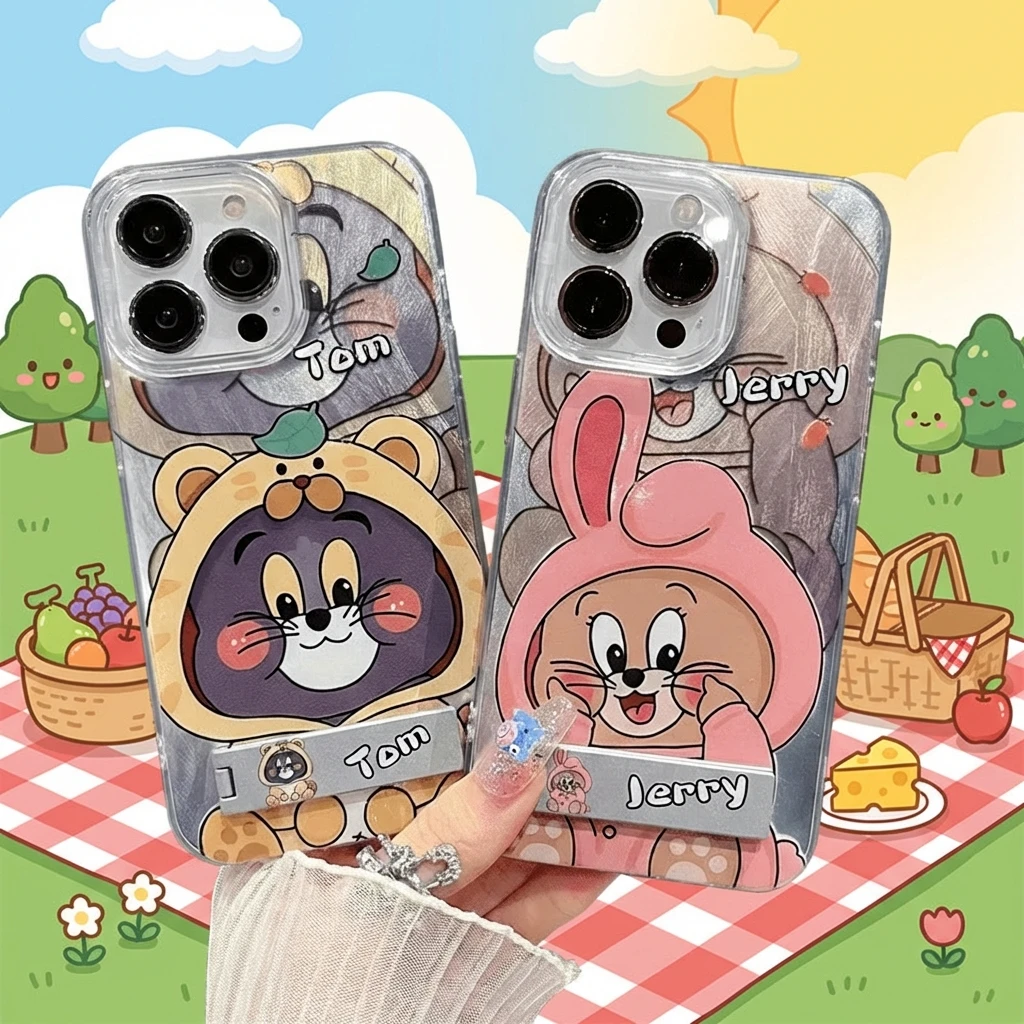 

Couple Cat and Mouse Phone Case Compatible with iPhone 16 Pro Max 17 Pro Max 14 Plus 12 11 Android Smartphones Protective Cover