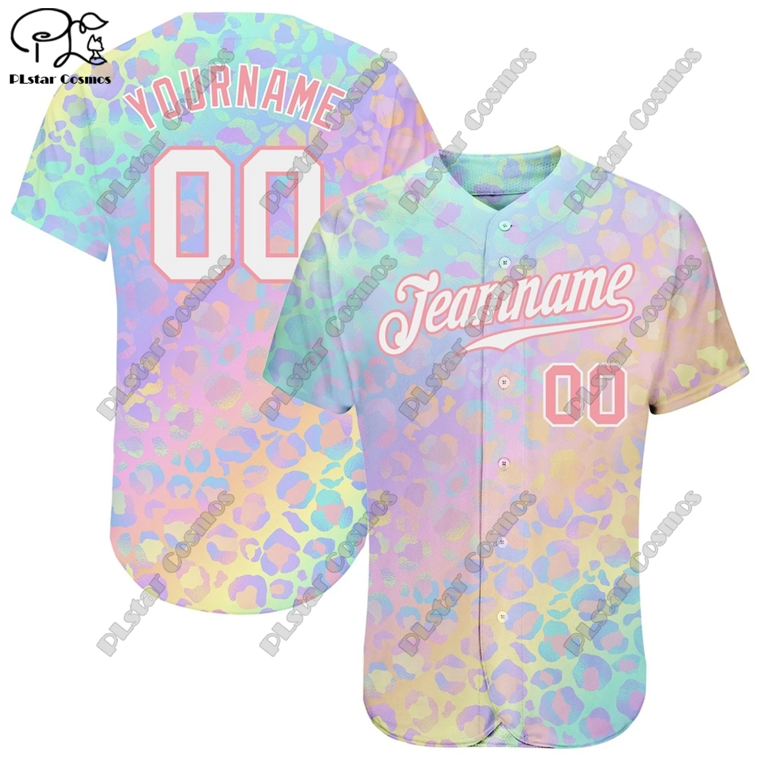 PLstar Cosmos baseball jerseys with customizable name 3D printing design, hip-hop style short-sleeved baseball jerseys-4