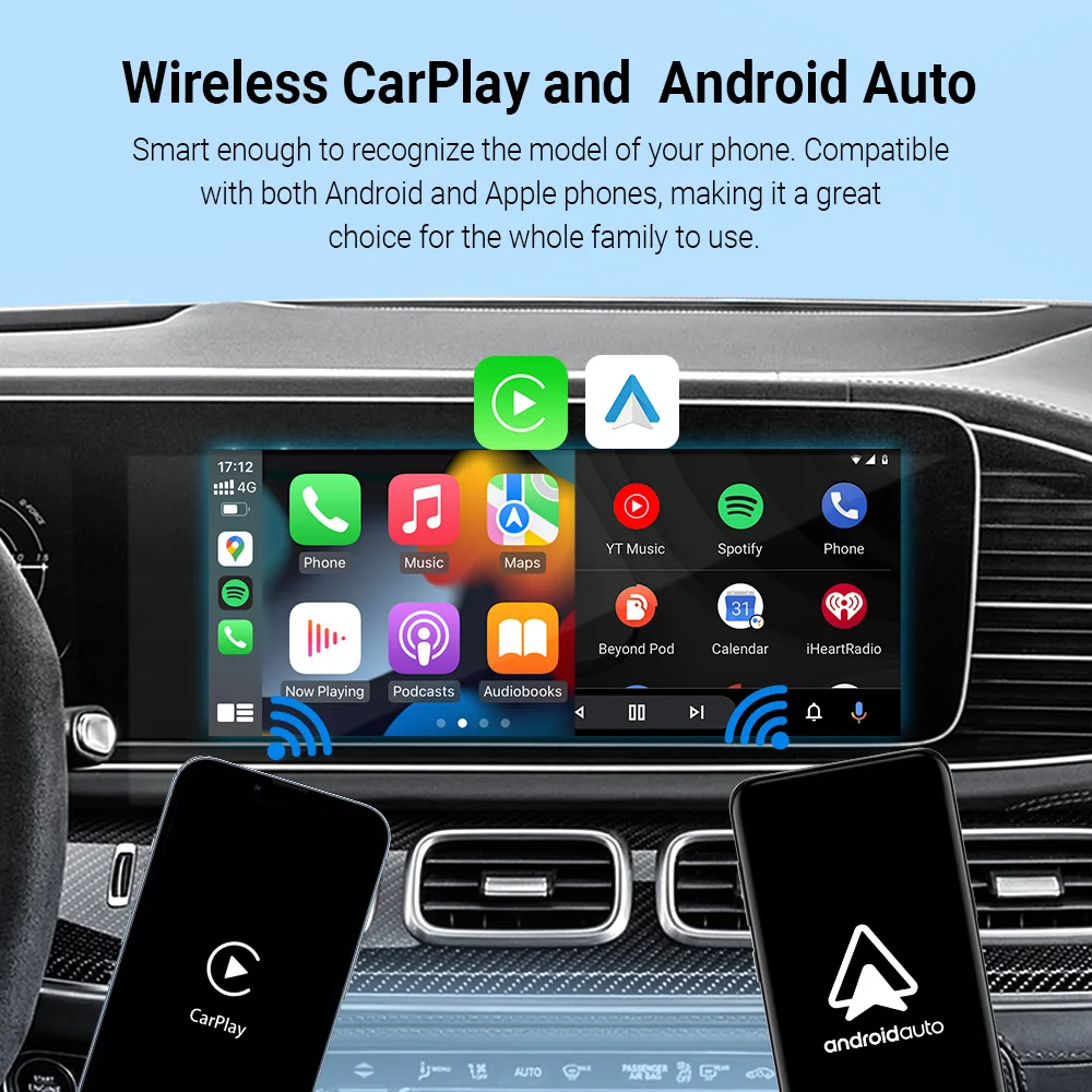 Play2Video Pro Wireless CarPlay Android Auto Adapter Built in Video App TV Box Car Accessories For OEM wired CarPlay Car Play